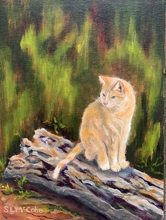 Kitty Came To Watch Me Paint !