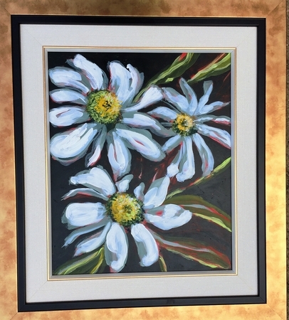 Three Daisies Dancing in the Garden.